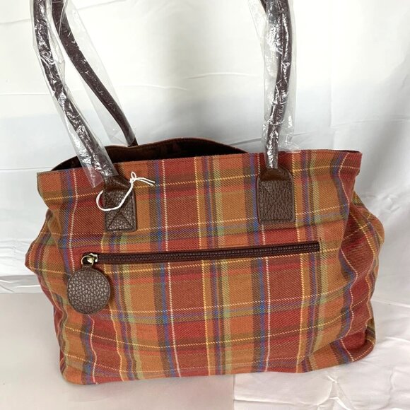 3 Longaberger, Plaid & Houndstooth Totes + Black Crossbody Woven Leather Signed - Picture 7 of 16